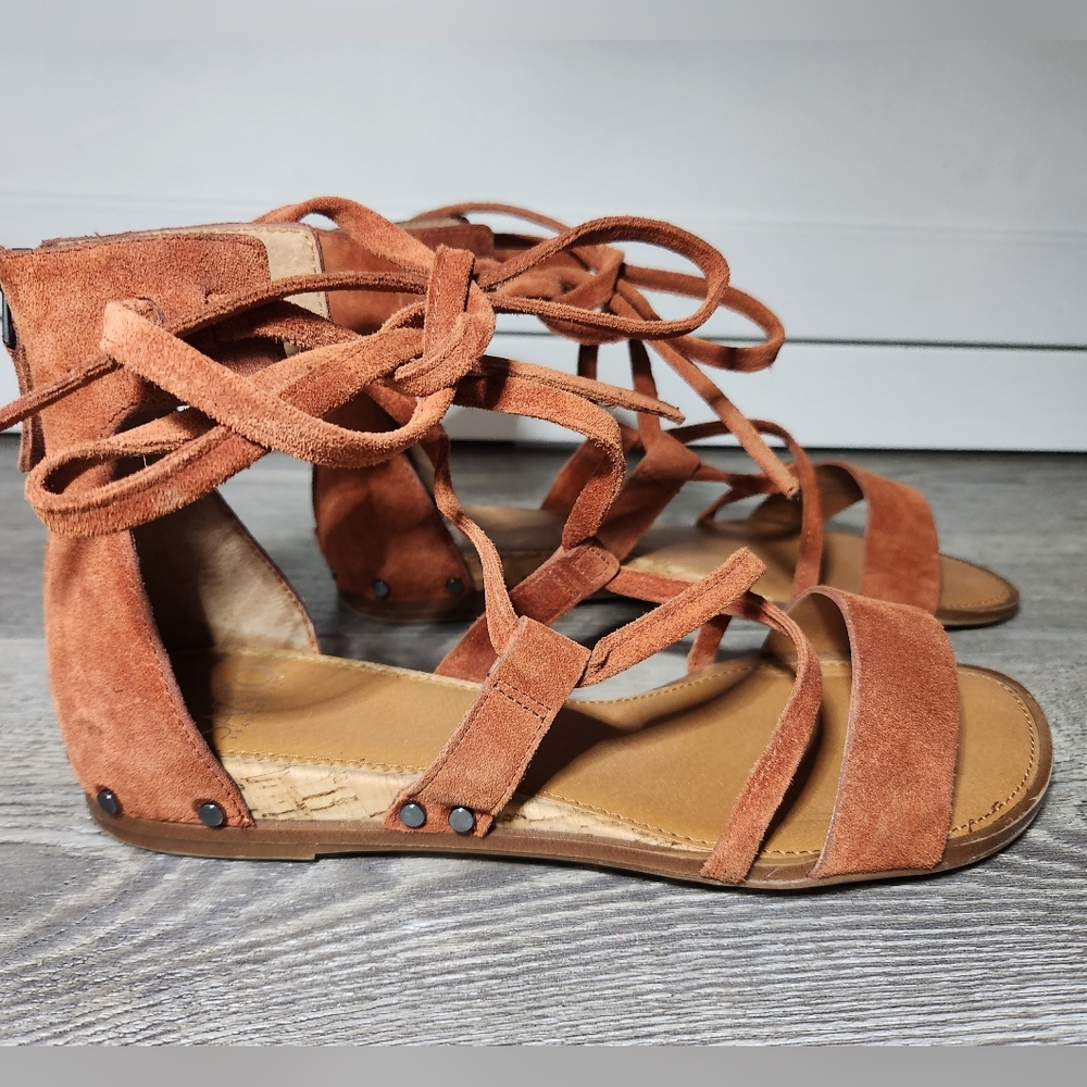 Franco Sarto Suede Lace-Up Sandals - Picture 4 of 5
